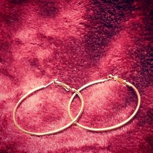 Golden Hoop Earrings 1.5in/3.81cm